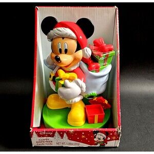 Disney Mickey Mouse Santa Limited Edition Christmas Candy Dispenser Box Wear NEW